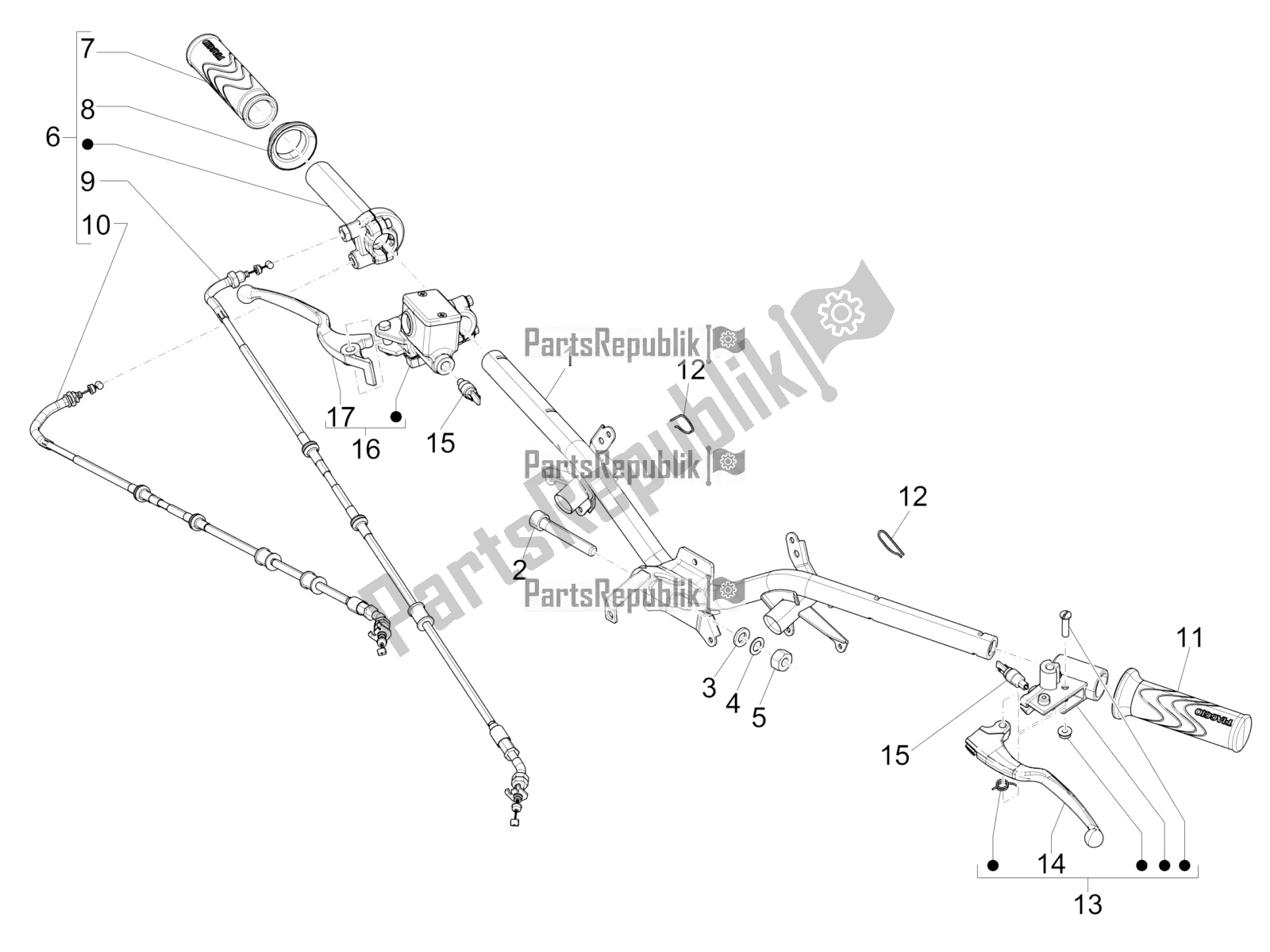 Toutes les pièces pour le Guidon - Master Cil. Du Piaggio Liberty 150 Iget ABS Apac 2017