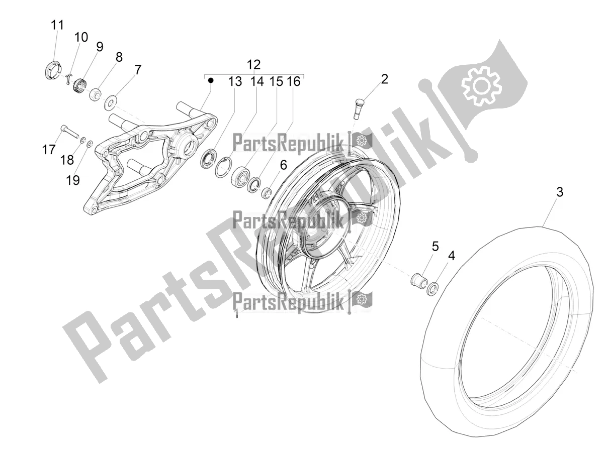 Toutes les pièces pour le Roue Arrière du Piaggio Liberty 150 Iget ABS Apac 2017