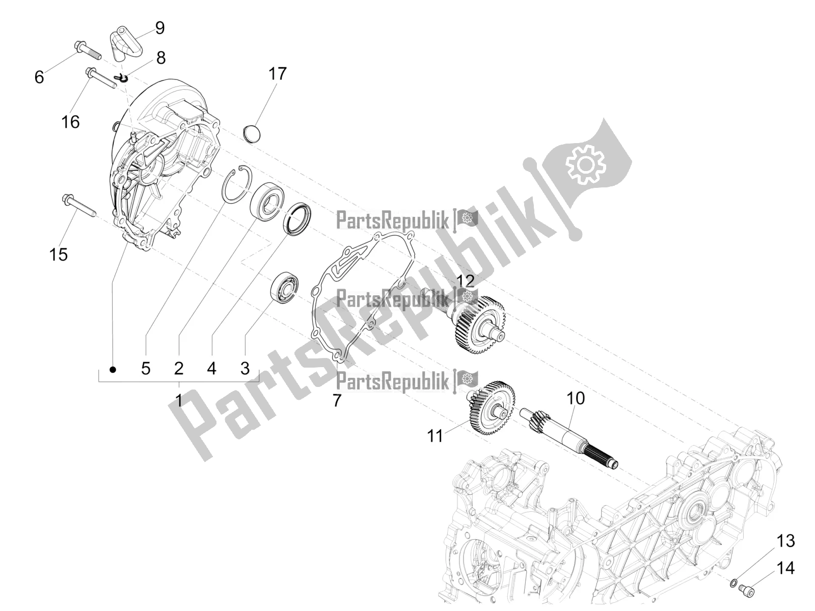 Toutes les pièces pour le Unité De Réduction du Piaggio Liberty 150 Iget ABS Apac 2017