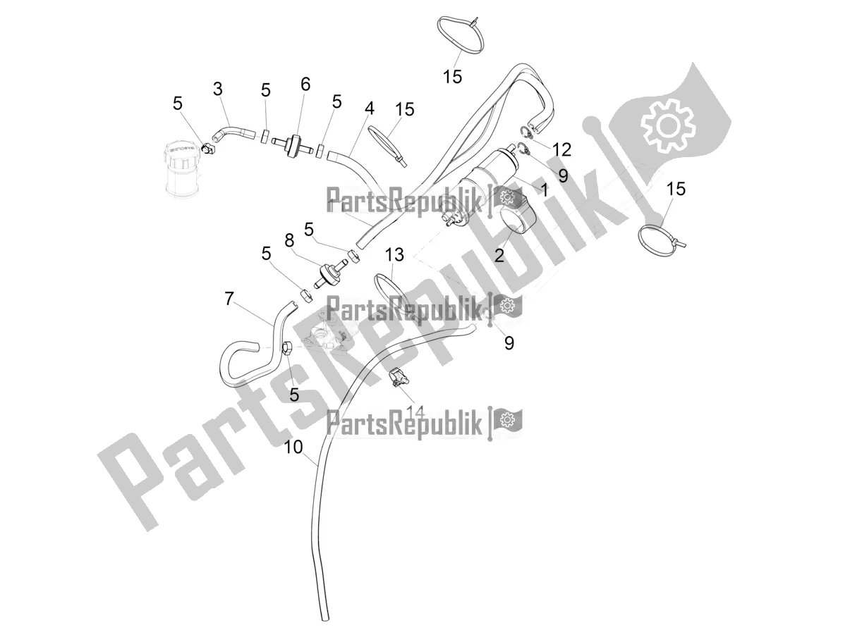 All parts for the Anti-percolation System of the Piaggio Liberty 150 Iget ABS Apac 2018