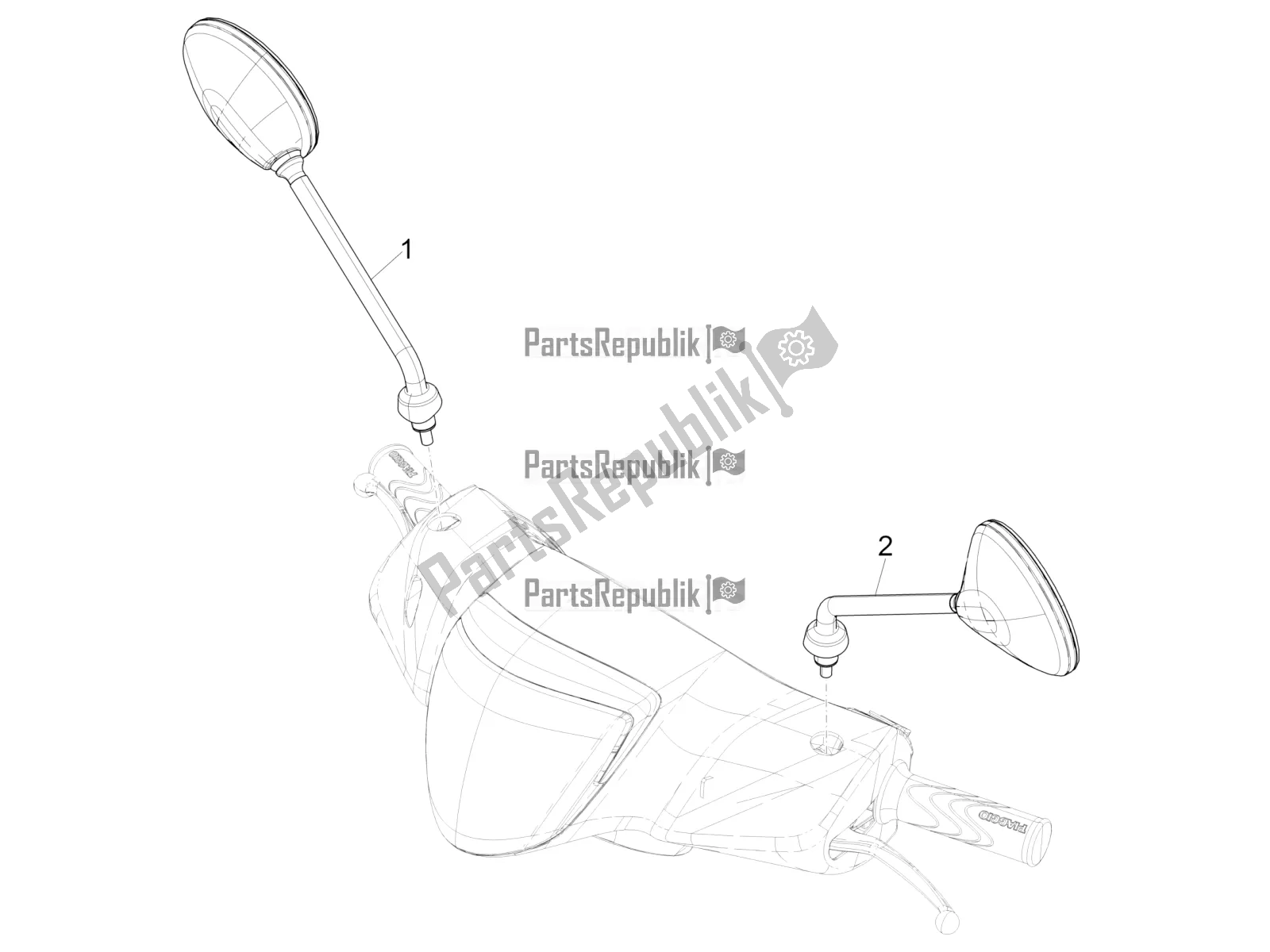 Toutes les pièces pour le Miroir (s) De Conduite du Piaggio Liberty 150 Iget ABS Apac 2018