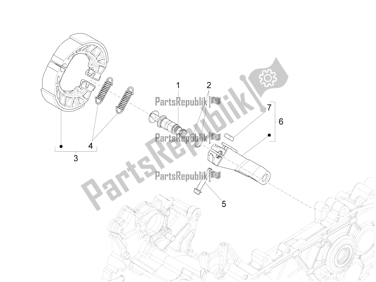 Toutes les pièces pour le Frein Arrière - Mâchoire De Frein du Piaggio Liberty 150 Iget ABS Apac 2018