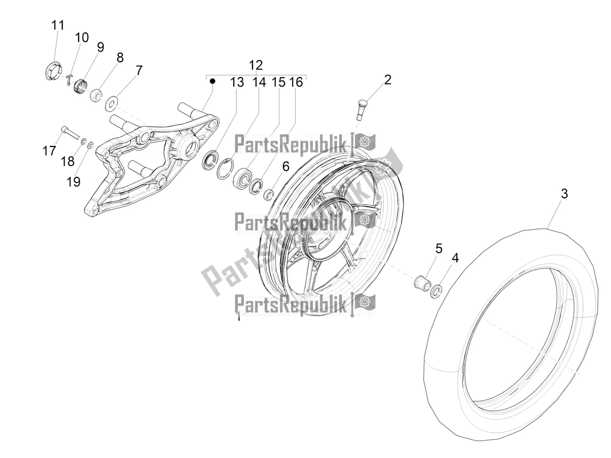 Toutes les pièces pour le Roue Arrière du Piaggio Liberty 150 Iget ABS Apac 2018