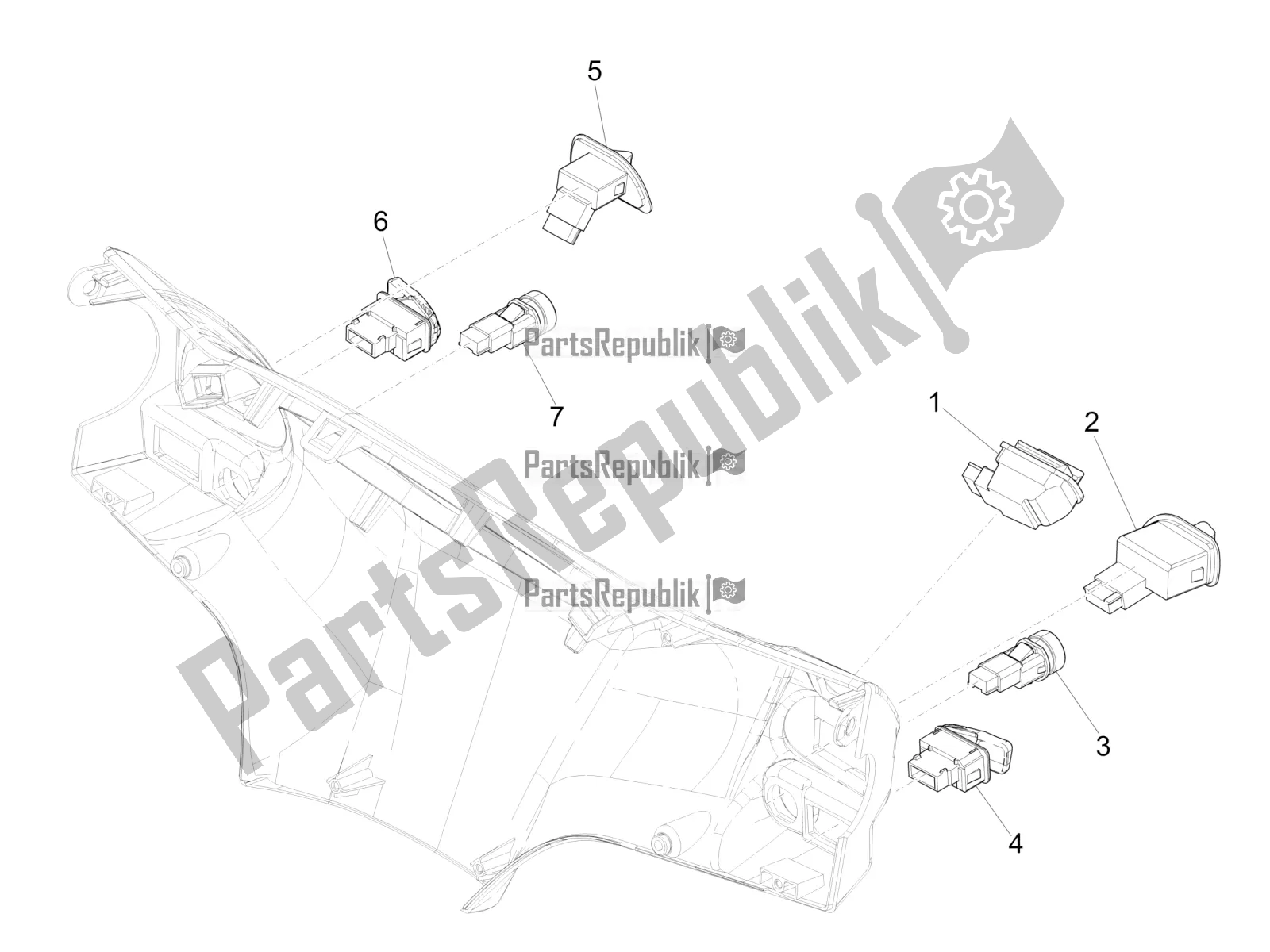 Toutes les pièces pour le Sélecteurs - Interrupteurs - Boutons du Piaggio Liberty 150 Iget ABS Apac 2018