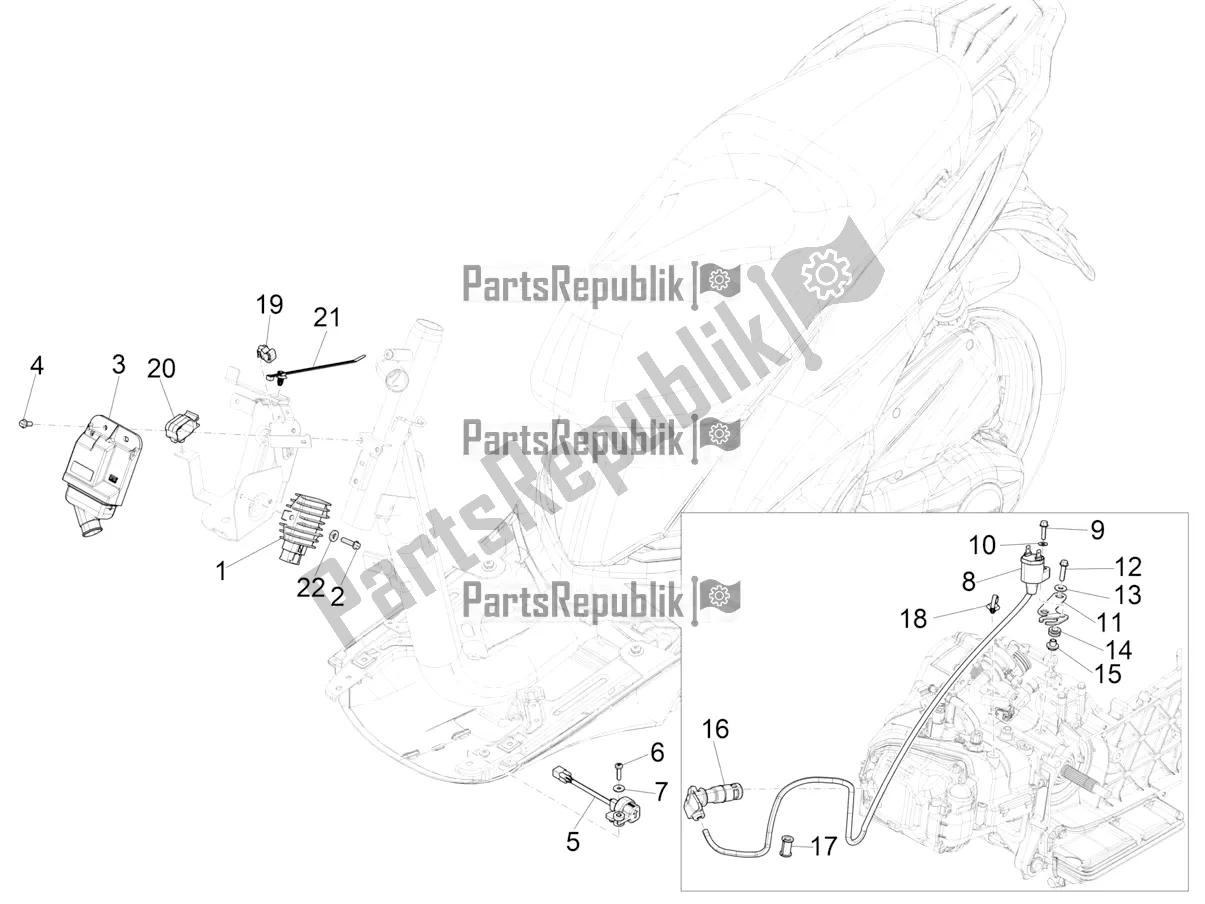 All parts for the Voltage Regulators - Electronic Control Units (ecu) - H. T. Coil of the Piaggio Liberty 150 Iget ABS Apac 2018