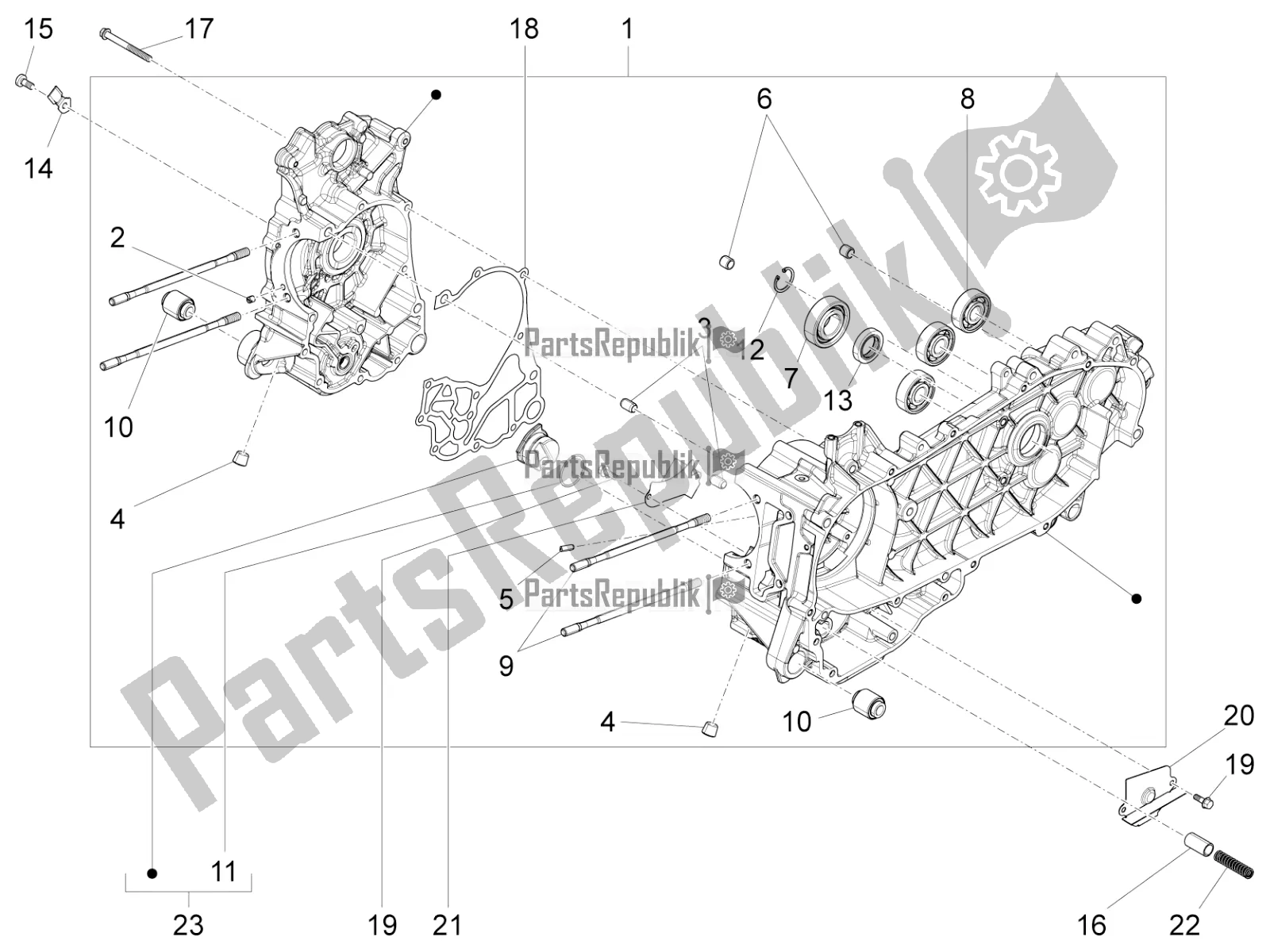 Toutes les pièces pour le Carter du Piaggio Liberty 150 Iget ABS Apac 2019