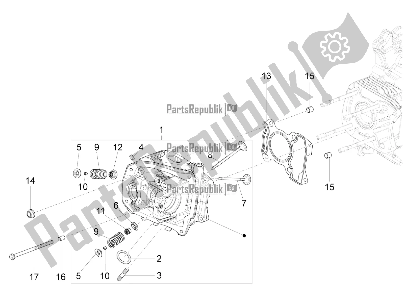 Toutes les pièces pour le Cylinder Head Unit - Valve du Piaggio Liberty 150 Iget ABS Apac 2019