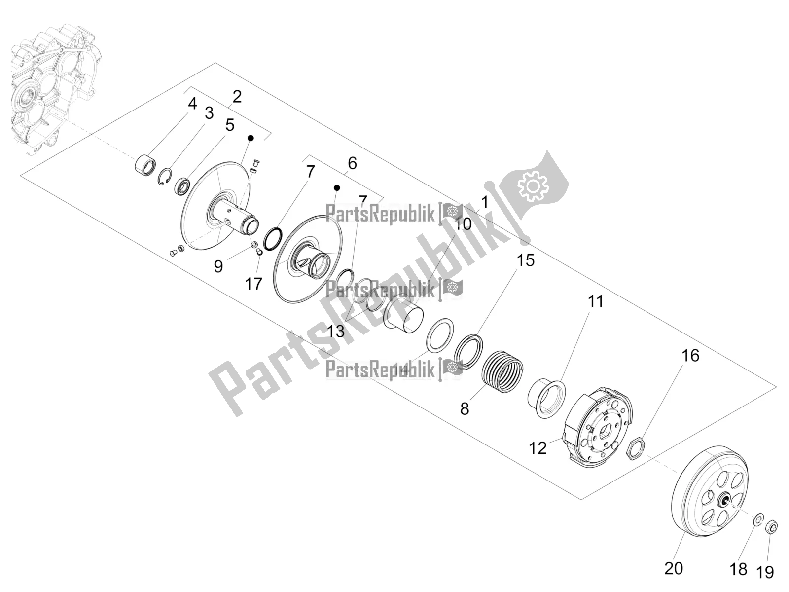 Toutes les pièces pour le Poulie Menée du Piaggio Liberty 150 Iget ABS Apac 2019