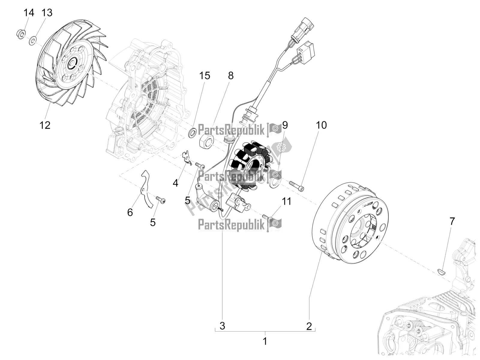 Toutes les pièces pour le Volant Magnéto du Piaggio Liberty 150 Iget ABS Apac 2019