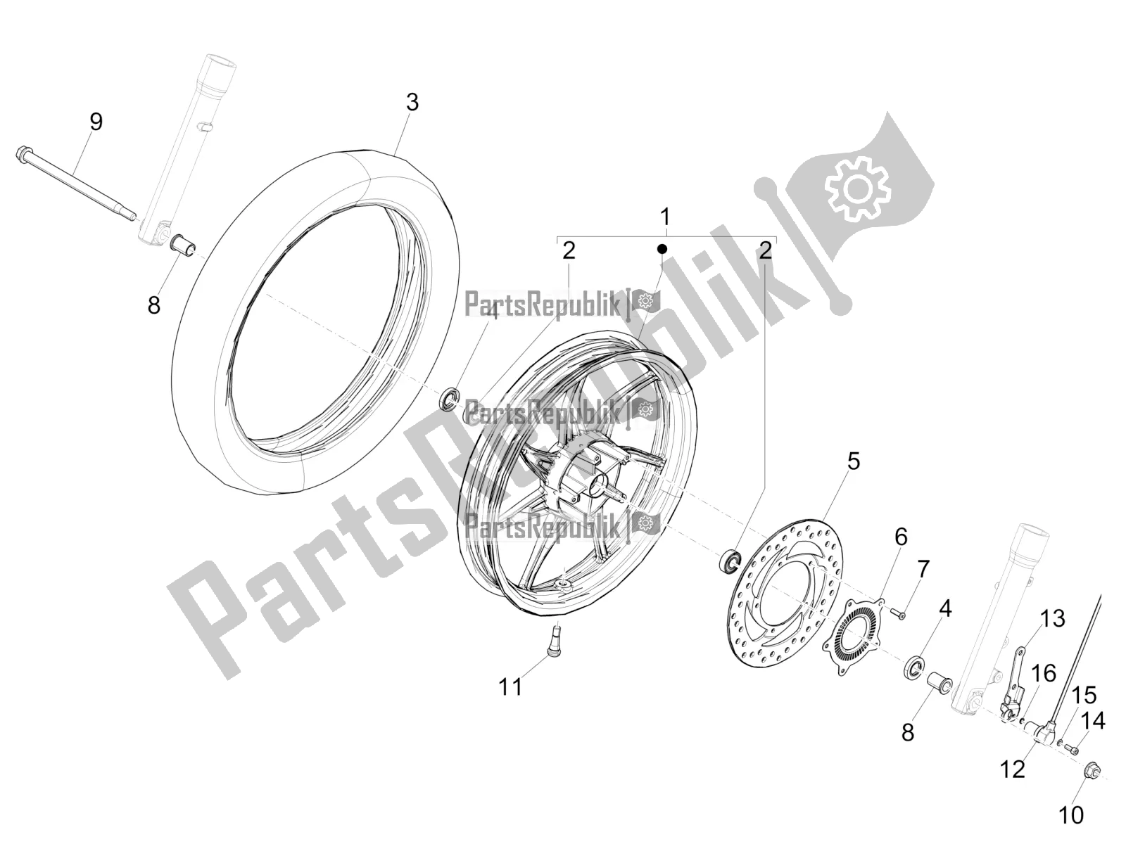 Toutes les pièces pour le Roue Avant du Piaggio Liberty 150 Iget ABS Apac 2019