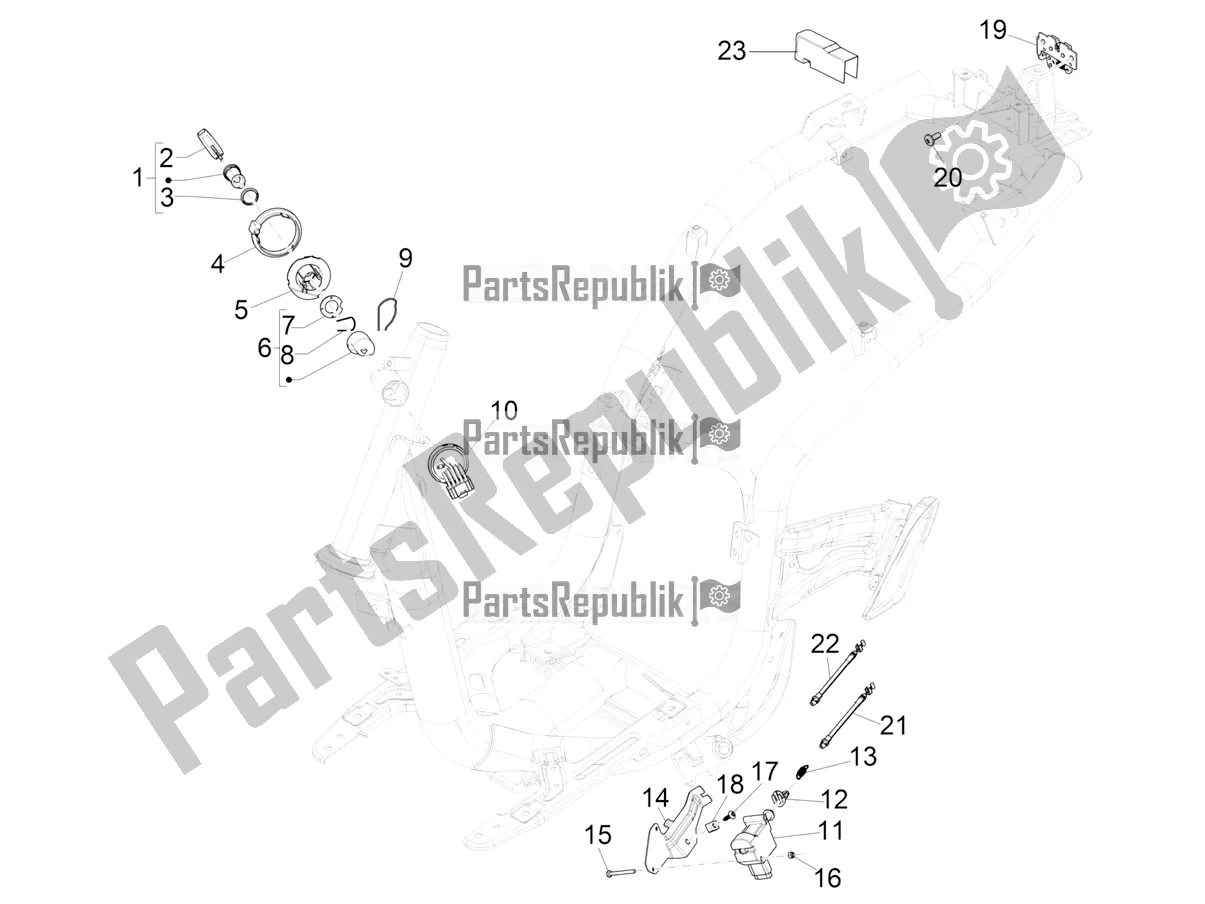 Toutes les pièces pour le Serrures du Piaggio Liberty 150 Iget ABS Apac 2019