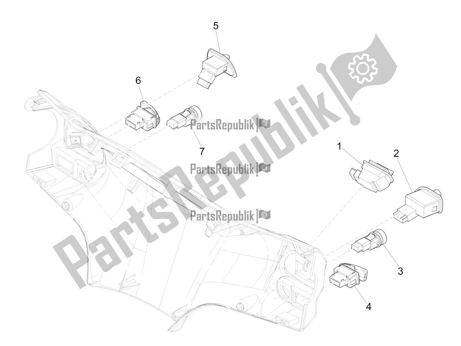 Toutes les pièces pour le Sélecteurs - Interrupteurs - Boutons du Piaggio Liberty 150 Iget ABS Apac 2019