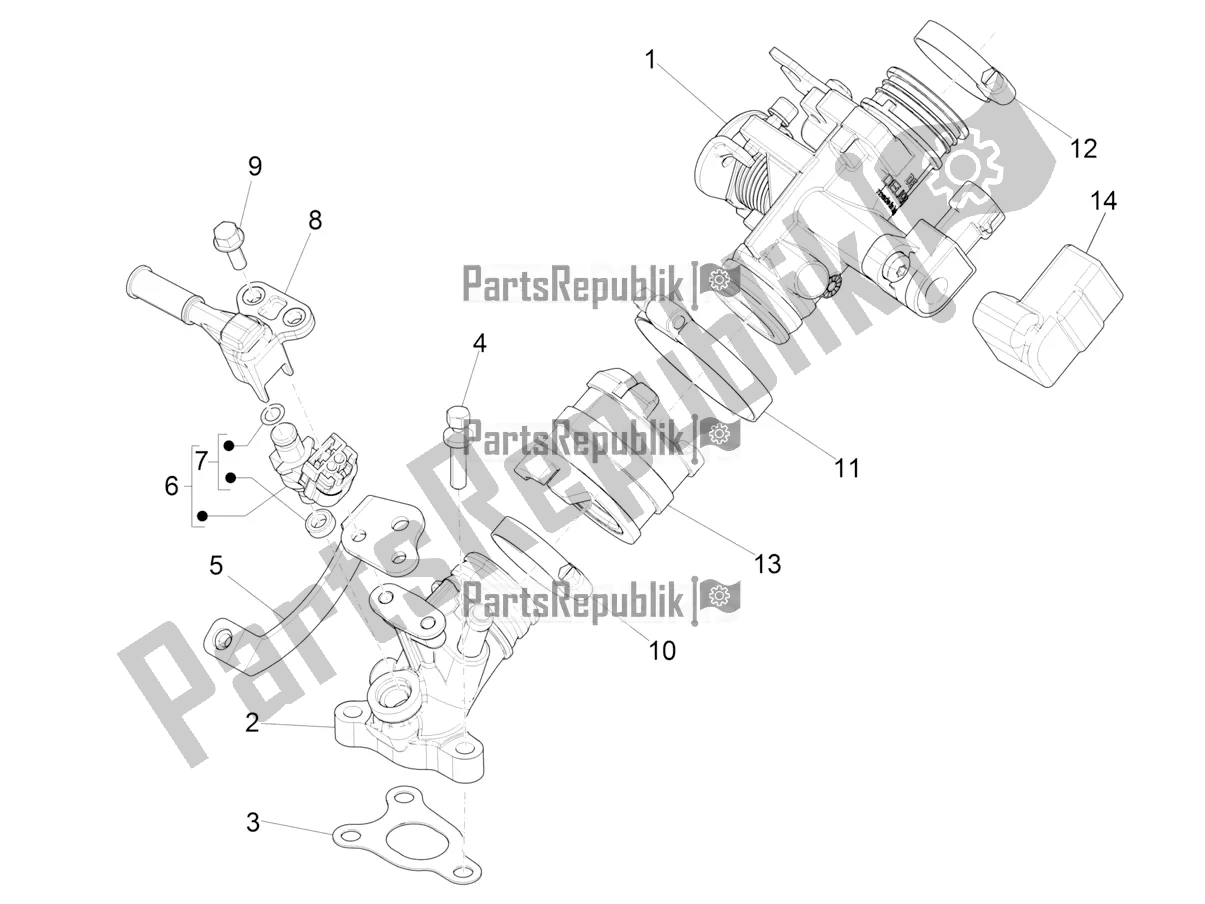 Toutes les pièces pour le Throttle Body - Injector - Induction Joint du Piaggio Liberty 150 Iget ABS Apac 2019