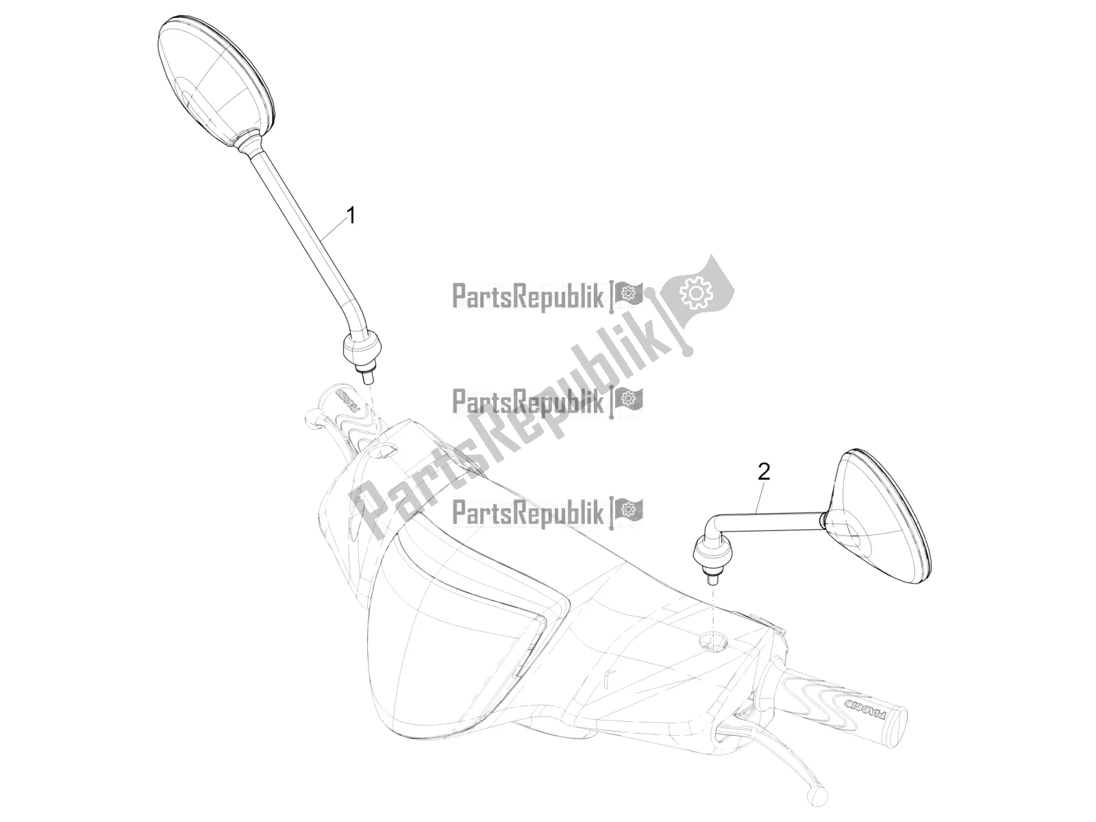 Toutes les pièces pour le Miroir (s) De Conduite du Piaggio Liberty 150 Iget ABS Apac 2020