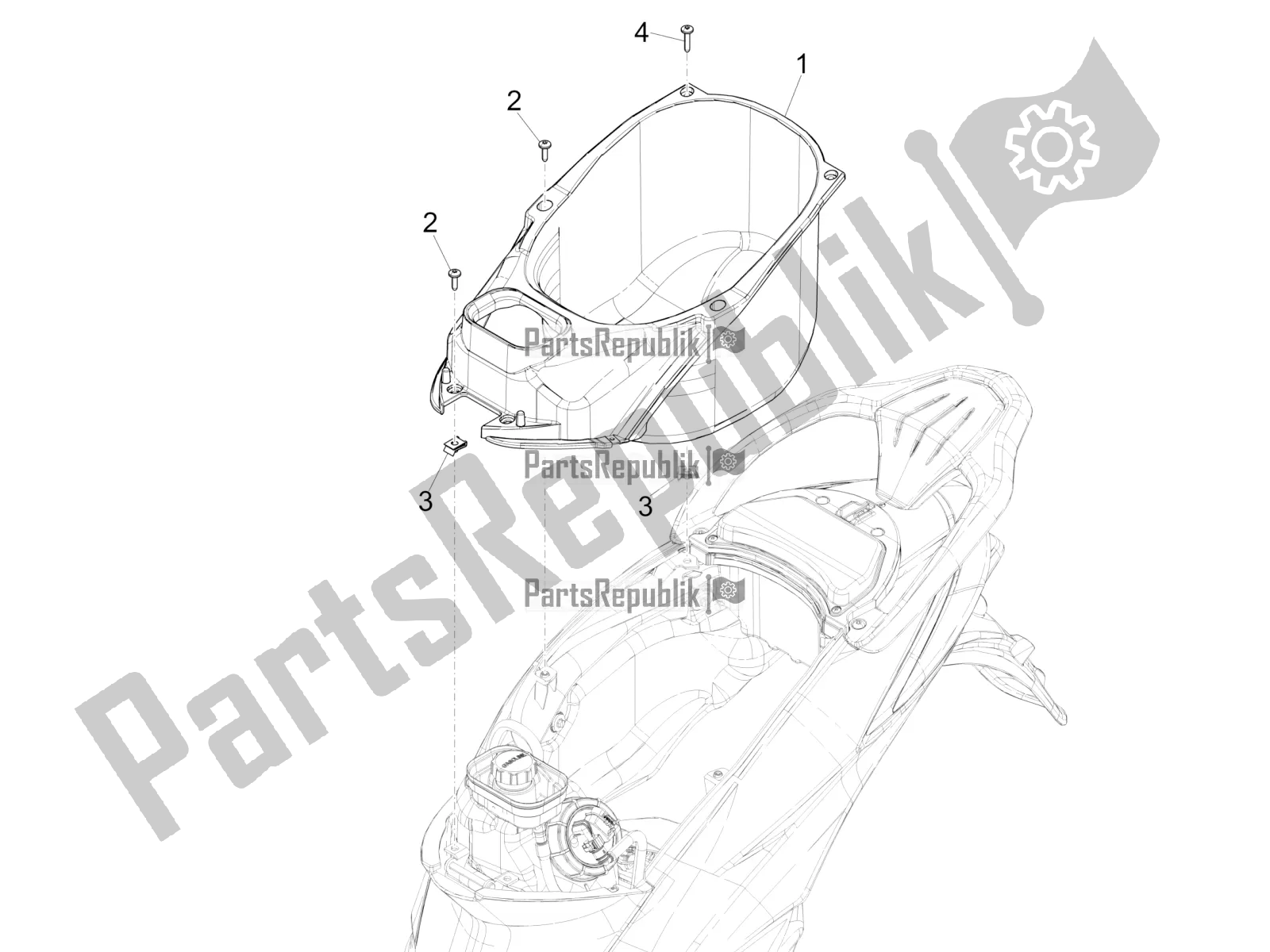 All parts for the Helmet Huosing - Undersaddle of the Piaggio Liberty 150 Iget ABS Apac 2020