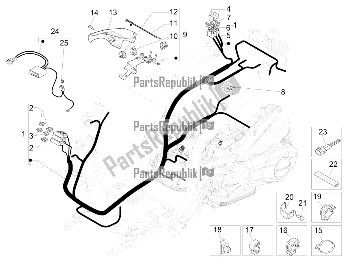 Toutes les pièces pour le Faisceau De Câbles Principal du Piaggio Liberty 150 Iget ABS Apac 2020