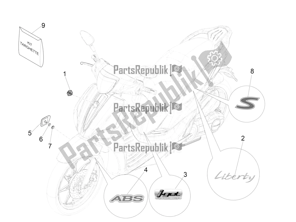 Wszystkie części do Talerze - Emblematy Piaggio Liberty 150 Iget ABS Apac 2020