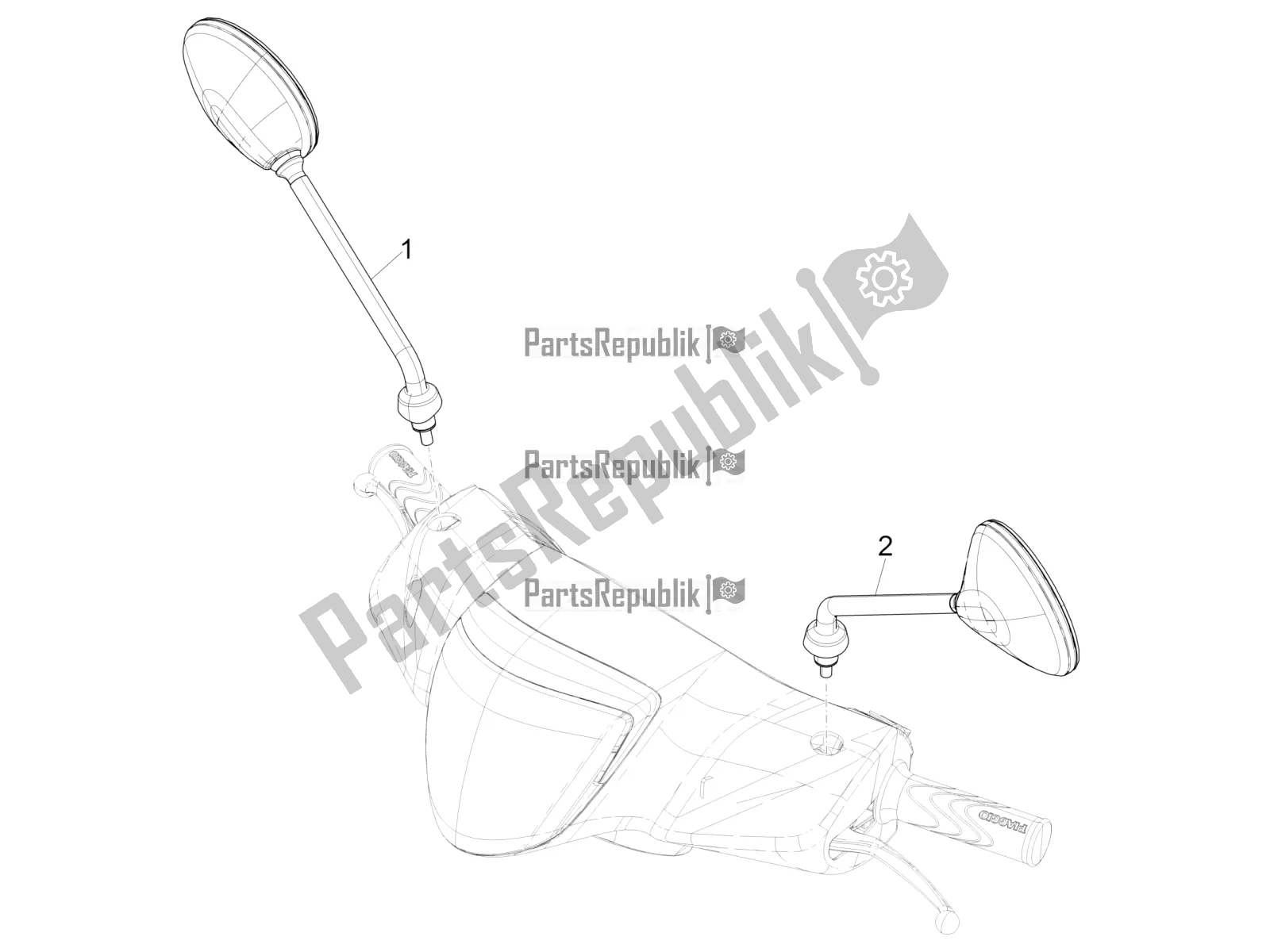 Wszystkie części do Lusterko / A Jazdy Piaggio Liberty 150 Iget ABS USA 2017
