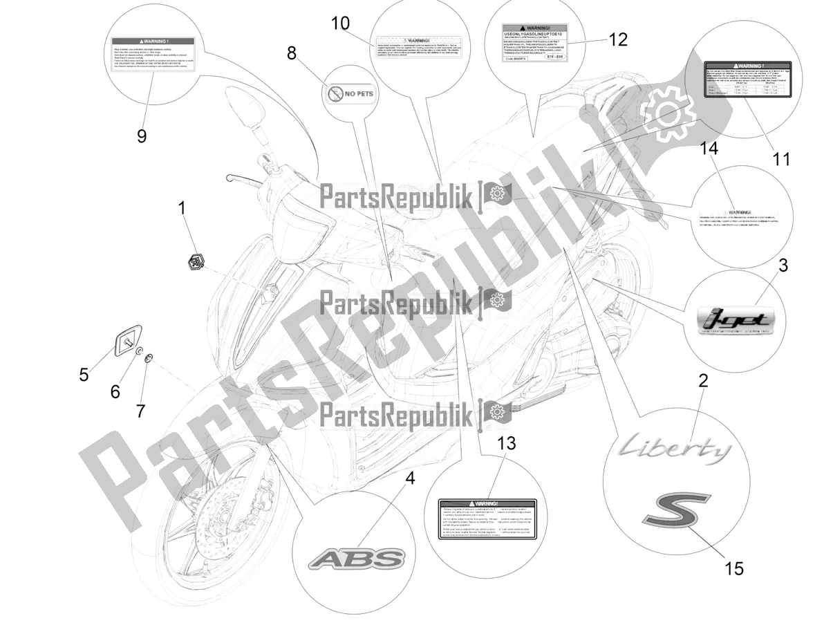 Wszystkie części do Talerze - Emblematy Piaggio Liberty 150 Iget ABS USA 2018