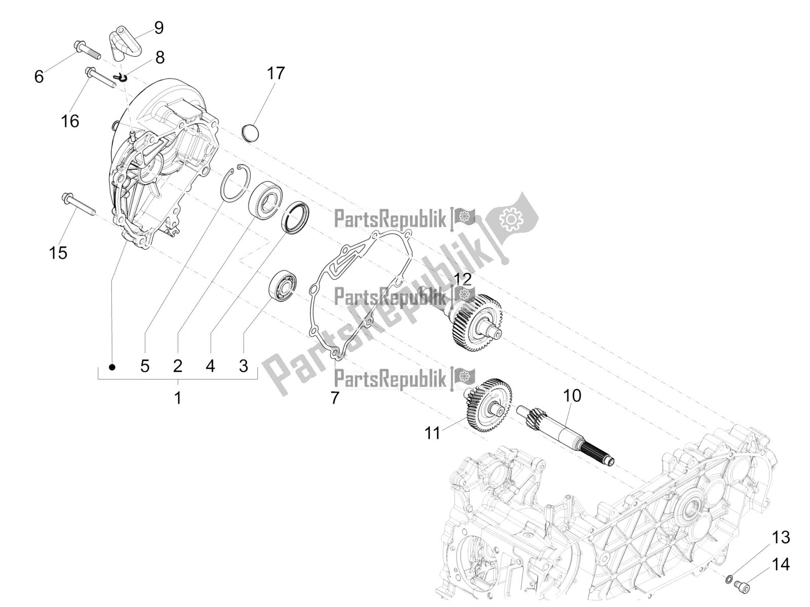 Todas las partes para Unidad De Reducción de Piaggio Liberty 150 Iget ABS USA 2018