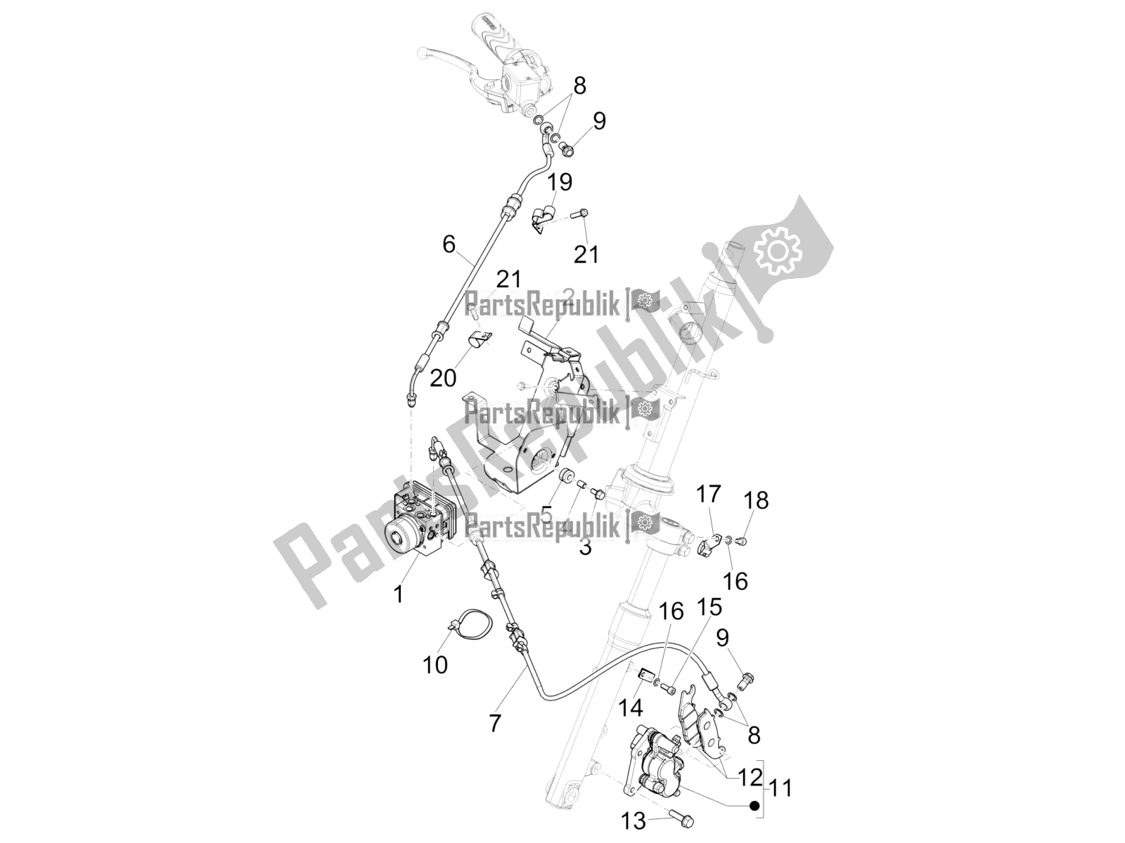 All parts for the Brakes Pipes - Calipers (abs) of the Piaggio Liberty 150 Iget ABS USA 2019