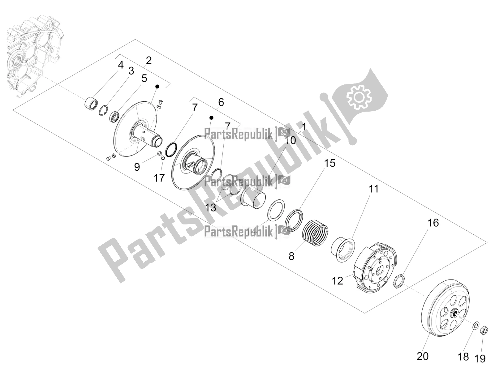 Toutes les pièces pour le Poulie Menée du Piaggio Liberty 150 Iget ABS USA 2019