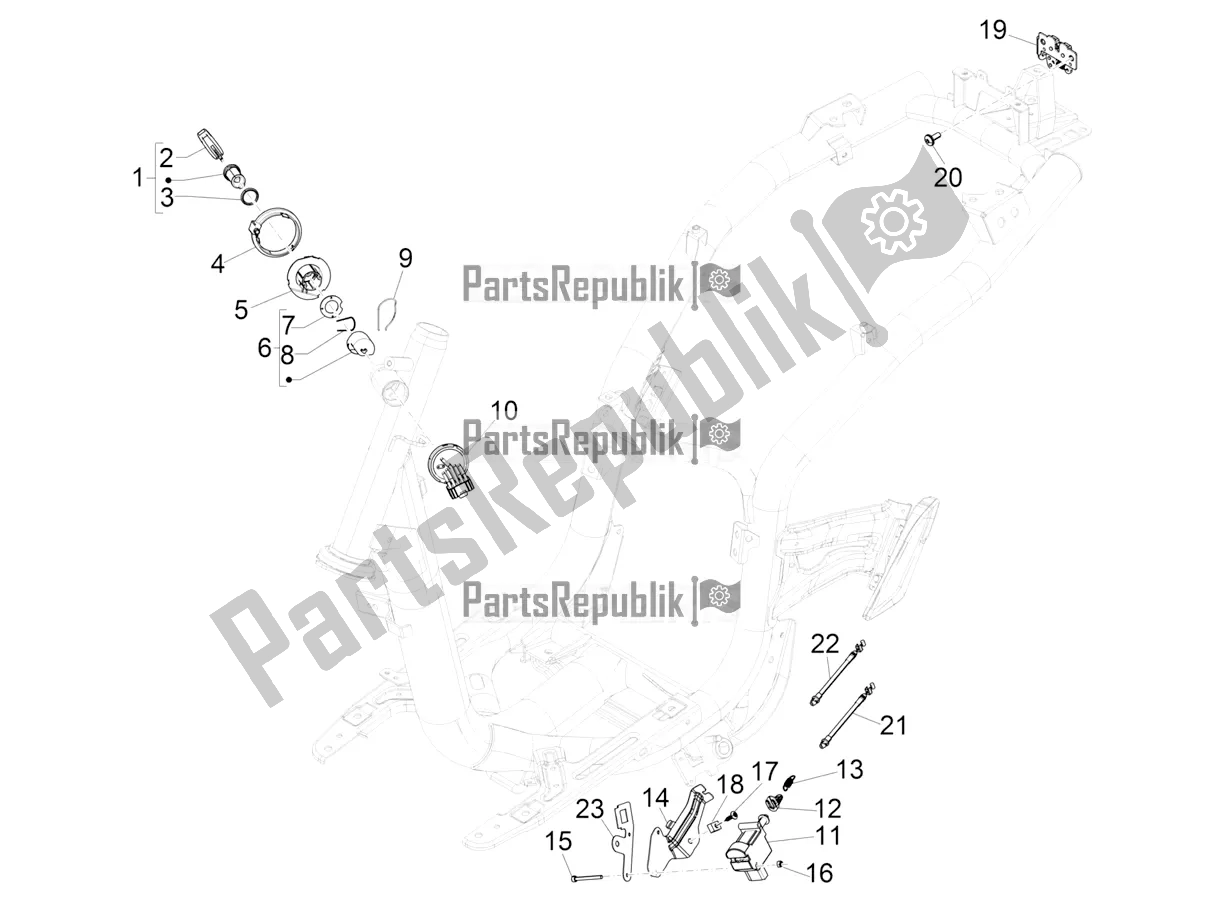 Toutes les pièces pour le Serrures du Piaggio Liberty 150 Iget ABS USA 2020