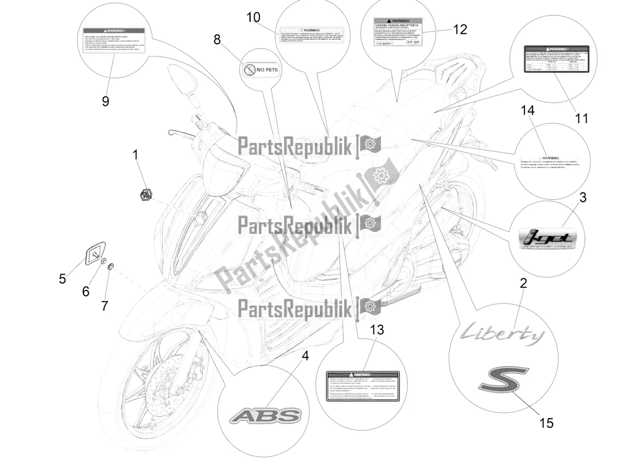 Wszystkie części do Talerze - Emblematy Piaggio Liberty 150 Iget ABS USA 2020