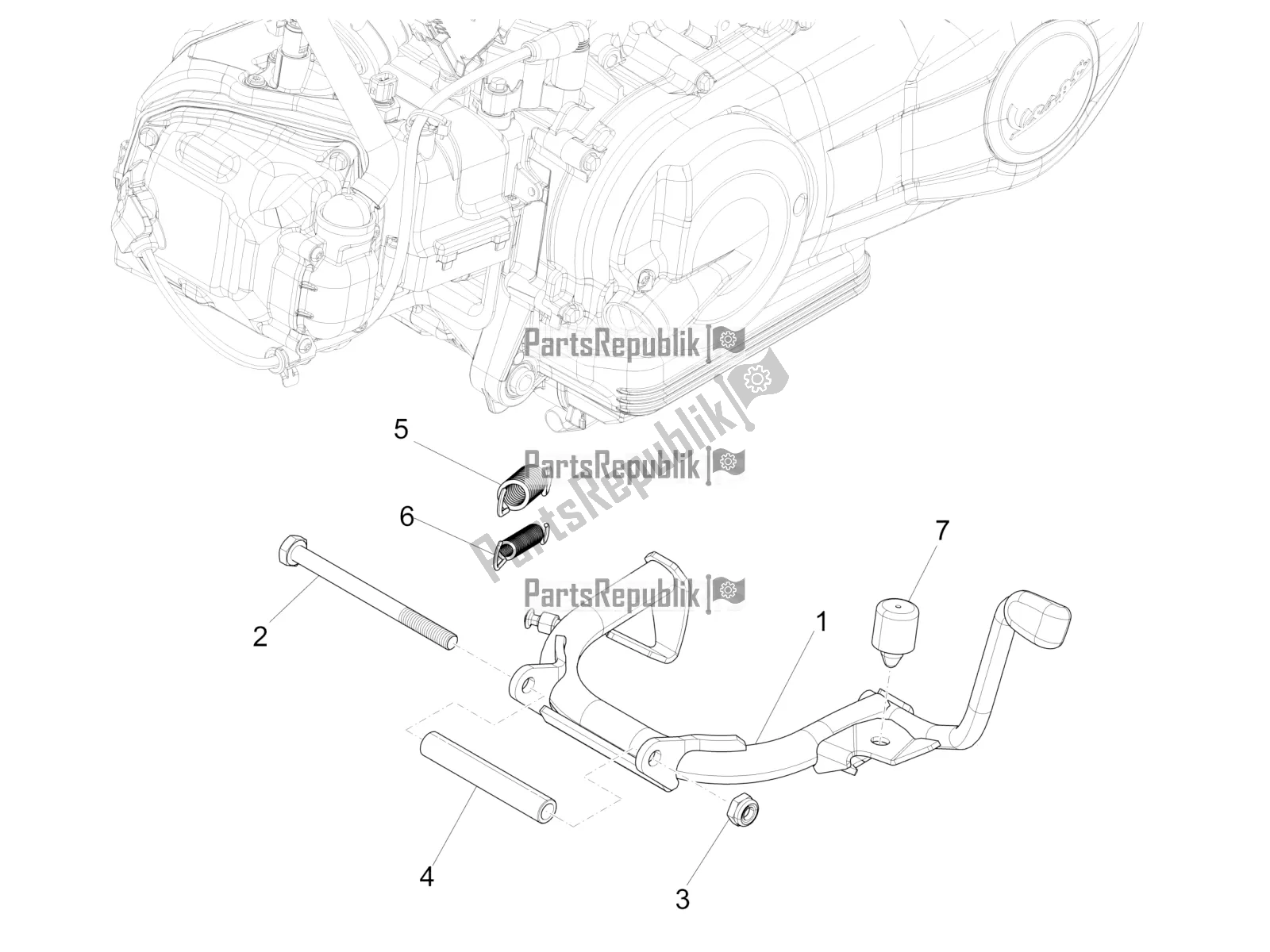 Todas las partes para Soporte / S de Piaggio Liberty 150 Iget ABS USA 2020