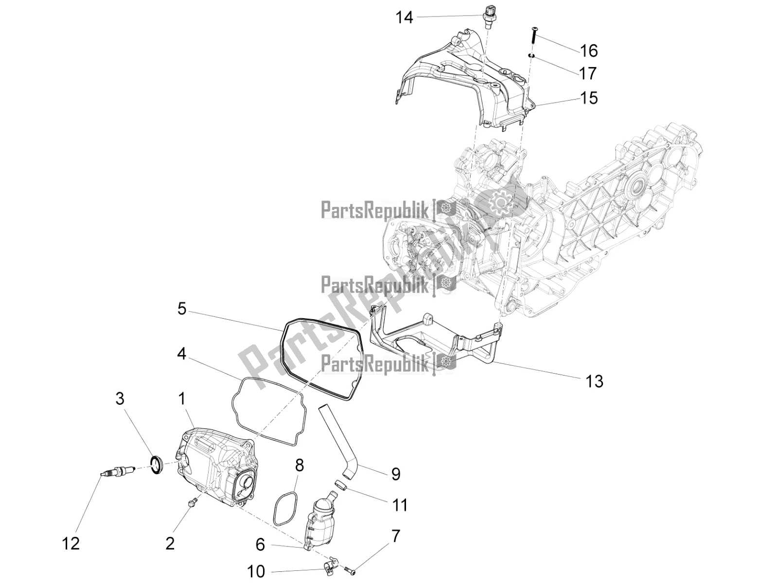 All parts for the Cylinder Head Cover of the Piaggio Liberty 150 Iget ABS USA 2021