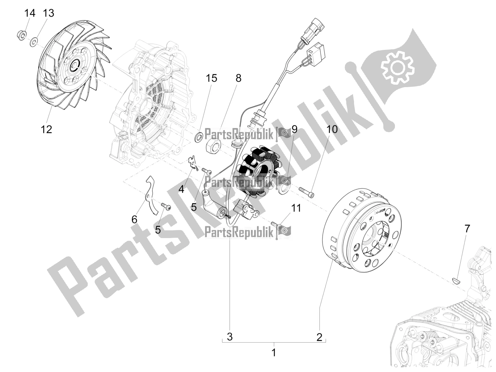 Wszystkie części do Magneto Ko? A Zamachowego Piaggio Liberty 150 Iget ABS USA 2021