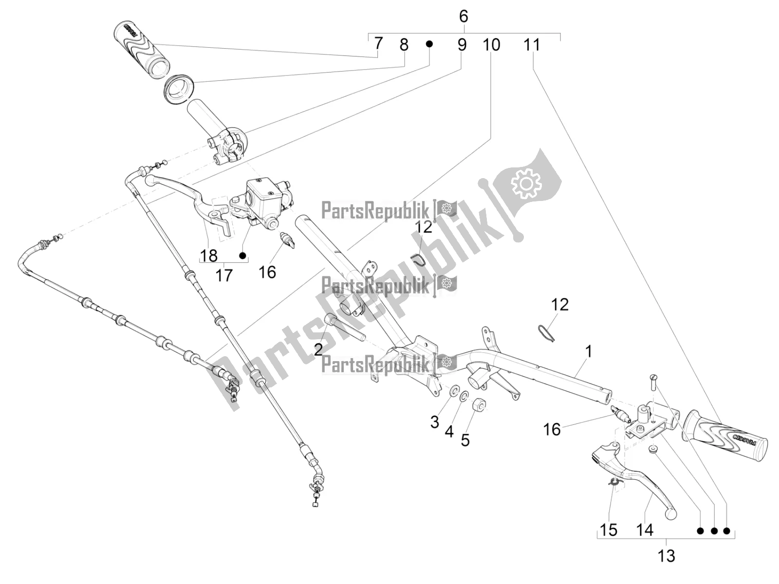 Todas las partes para Manillar - Master Cil. De Piaggio Liberty 150 Iget ABS USA 2021