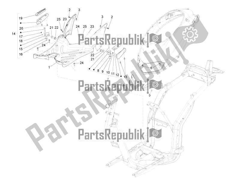 Toutes les pièces pour le Housse Centrale - Repose-pieds du Piaggio Liberty 50 4T 2016