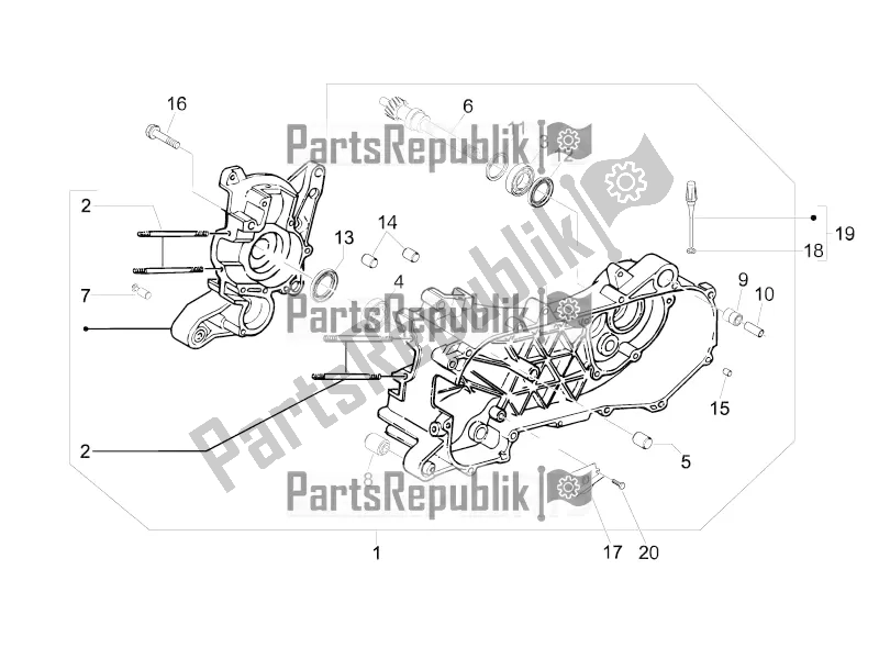 Toutes les pièces pour le Carter du Piaggio Liberty 50 4T 2016