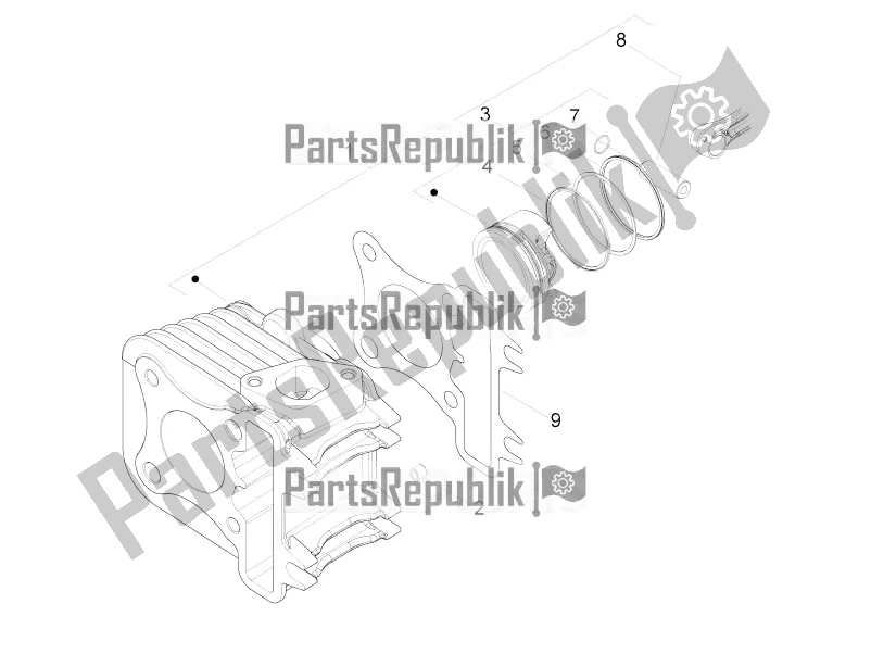Toutes les pièces pour le Unité Cylindre-piston-axe De Poignet du Piaggio Liberty 50 4T 2016