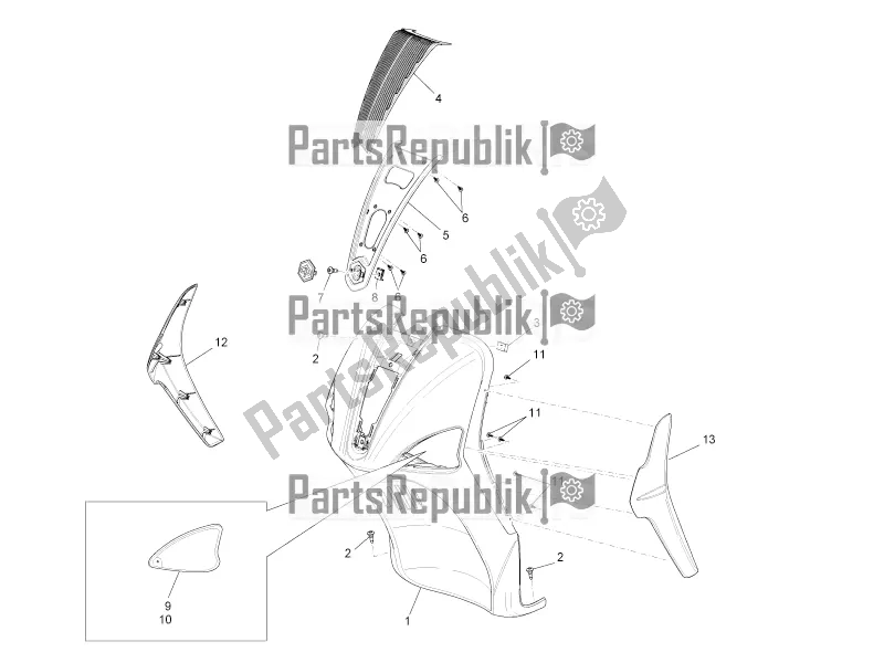 Toutes les pièces pour le Bouclier Avant du Piaggio Liberty 50 4T 2016