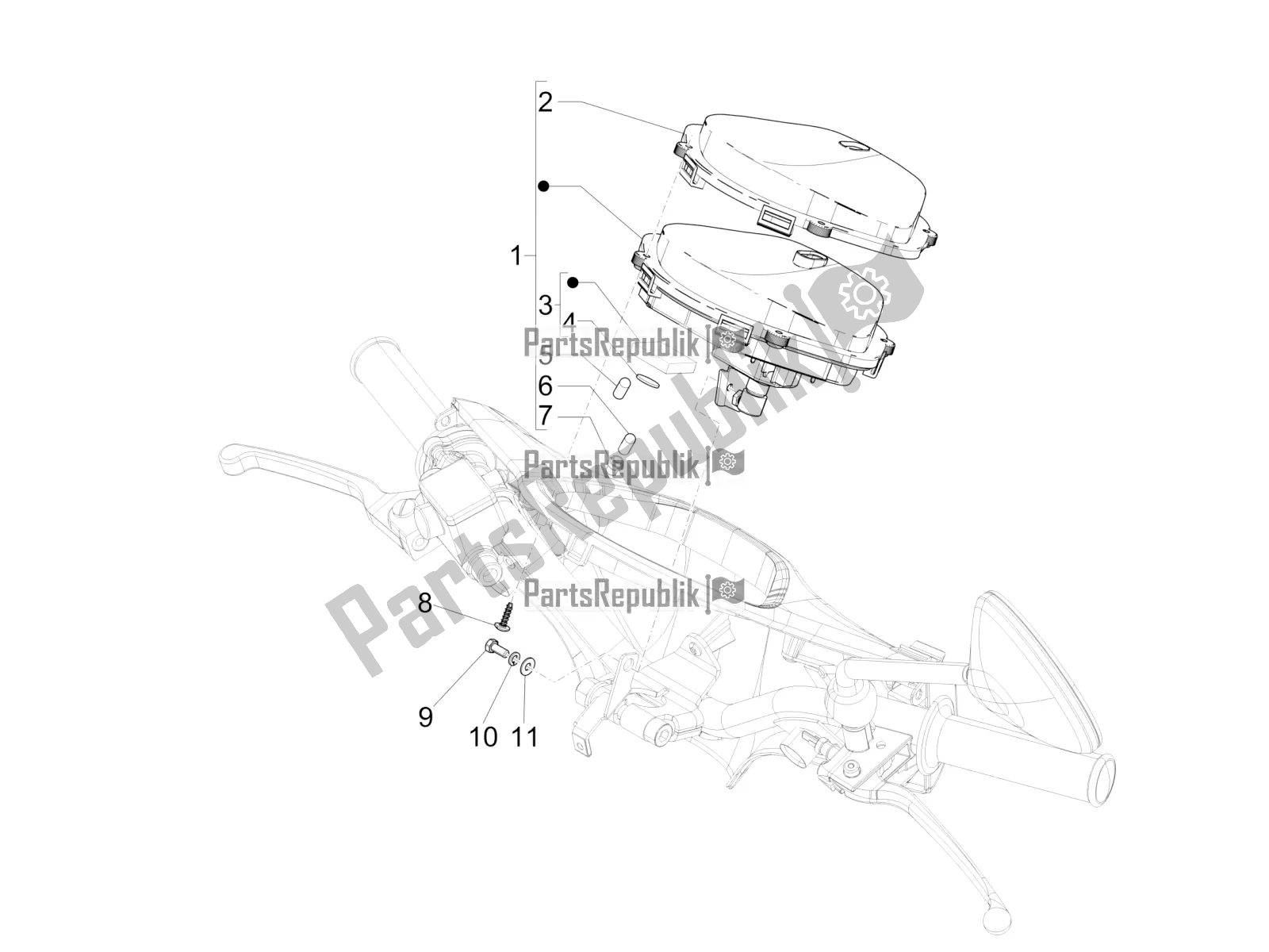 Toutes les pièces pour le Combinaison De Compteurs - Cruscotto du Piaggio Liberty 50 4T 2016