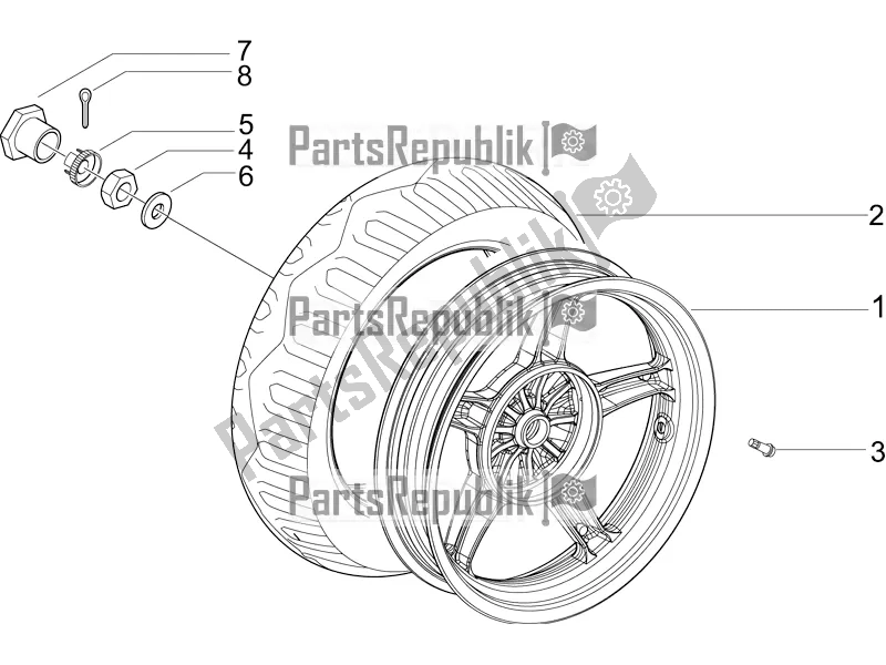 Toutes les pièces pour le Roue Arrière du Piaggio Liberty 50 4T 2016