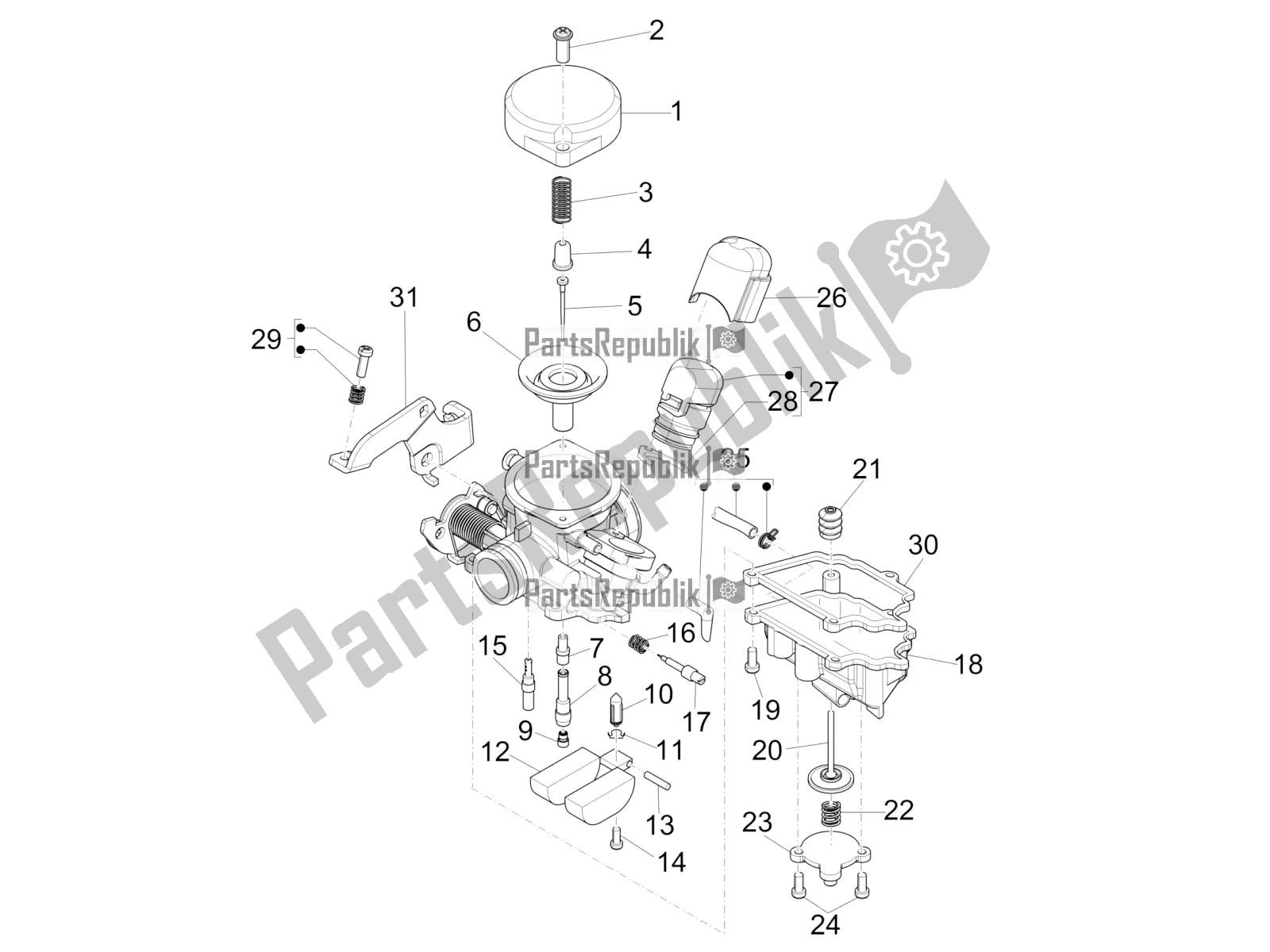 Tutte le parti per il Componenti Del Carburatore del Piaggio Liberty 50 4T Delivery 2016