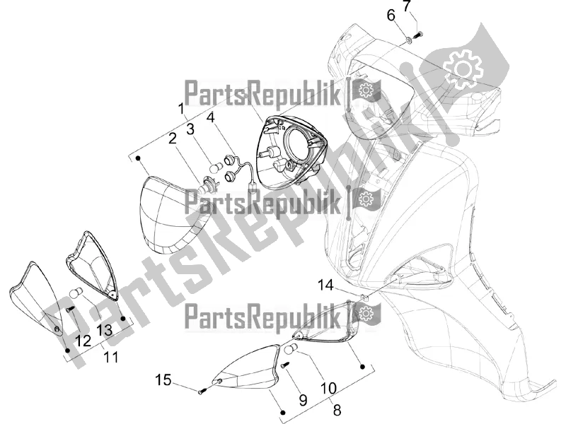 Toutes les pièces pour le Phares Avant - Clignotants du Piaggio Liberty 50 4T Delivery 2016