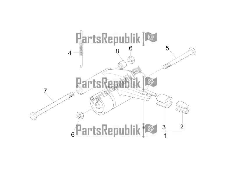Toutes les pièces pour le Bras Oscillant du Piaggio Liberty 50 4T Delivery 2016
