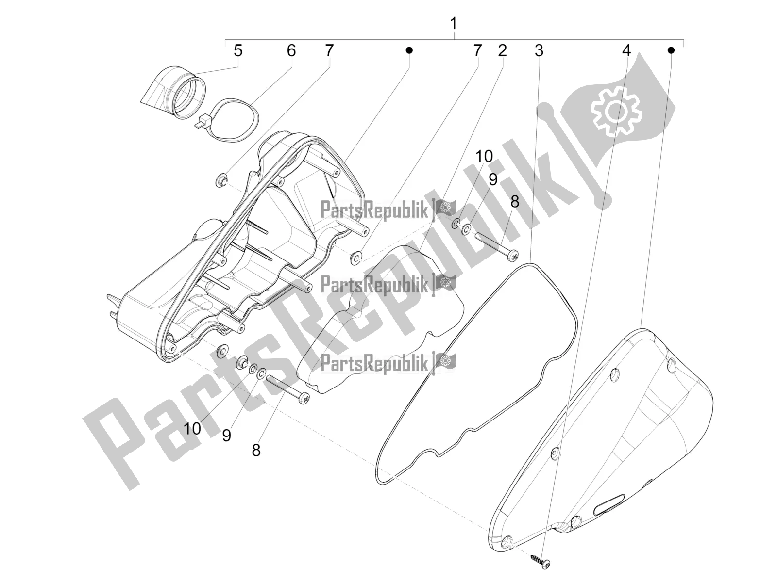 All parts for the Air Filter of the Piaggio Liberty 50 4T Delivery 2017