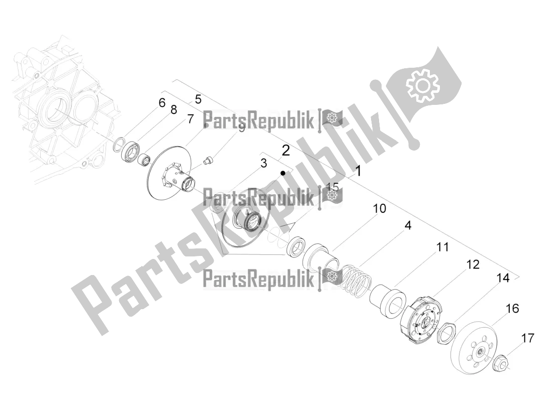 Toutes les pièces pour le Poulie Menée du Piaggio Liberty 50 4T Delivery 2017
