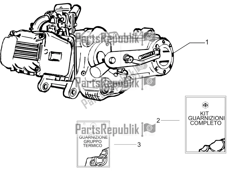 Toutes les pièces pour le Moteur, Assemblage du Piaggio Liberty 50 4T Delivery 2017