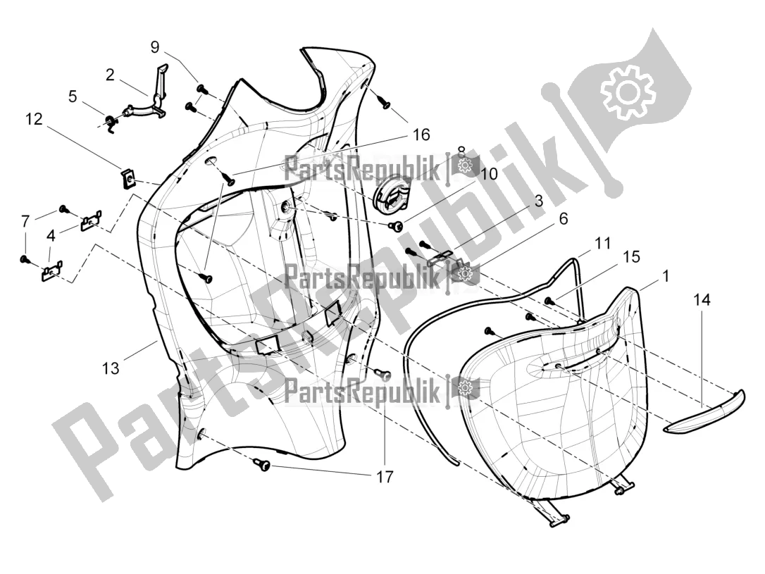 Toutes les pièces pour le Boîte à Gants Avant - Panneau De Protection Des Genoux du Piaggio Liberty 50 4T Delivery 2017