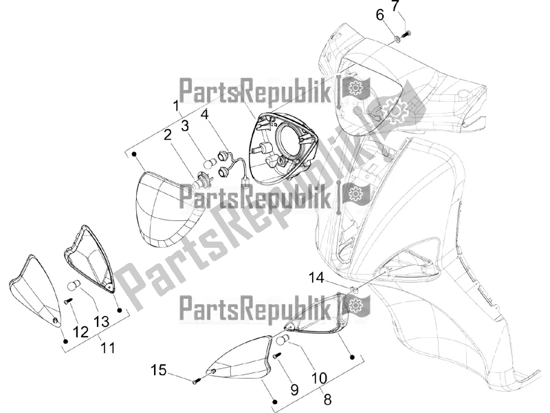 Toutes les pièces pour le Phares Avant - Clignotants du Piaggio Liberty 50 4T Delivery 2017