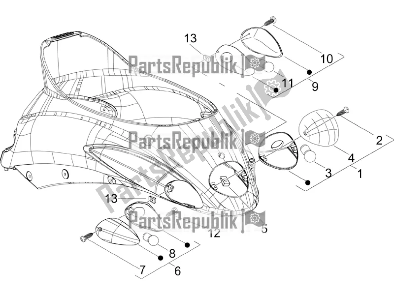 Toutes les pièces pour le Phares Arrière - Clignotants du Piaggio Liberty 50 4T Delivery 2017