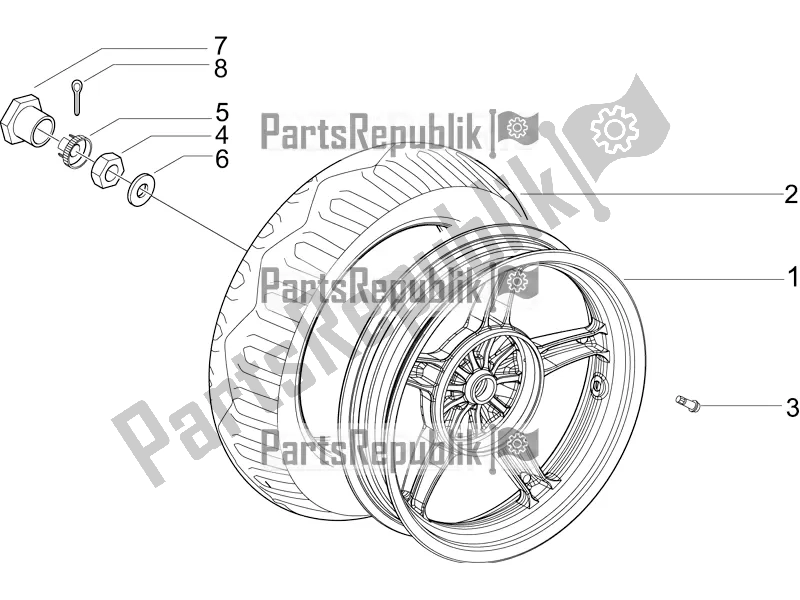All parts for the Rear Wheel of the Piaggio Liberty 50 4T Delivery 2017