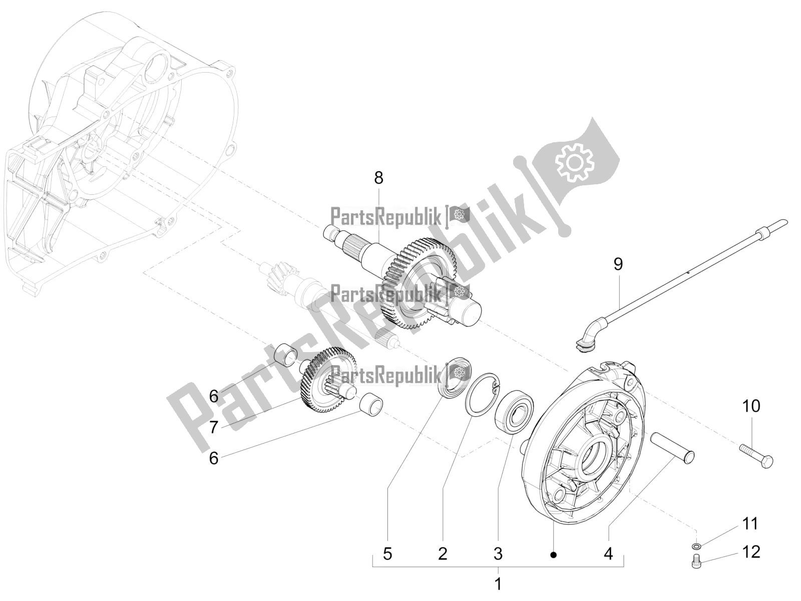 Toutes les pièces pour le Unité De Réduction du Piaggio Liberty 50 4T Delivery 2017