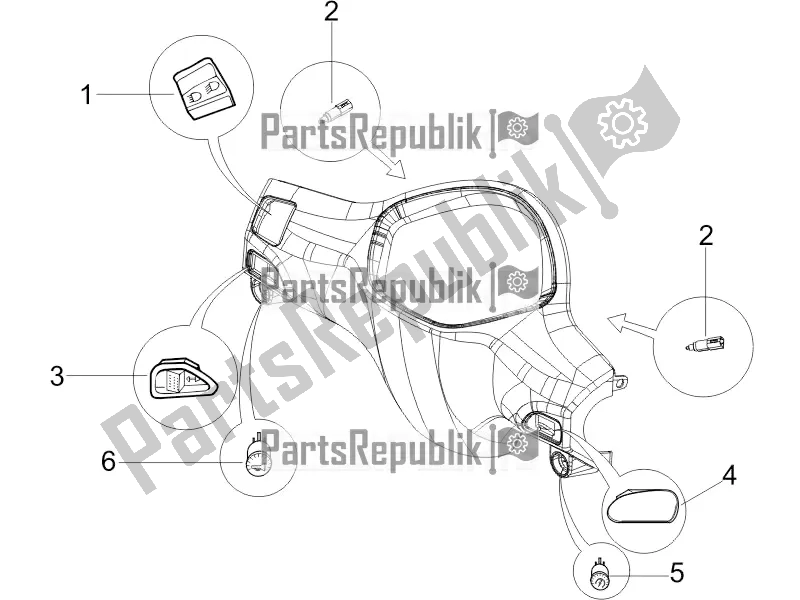 Toutes les pièces pour le Sélecteurs - Interrupteurs - Boutons du Piaggio Liberty 50 4T Delivery 2017